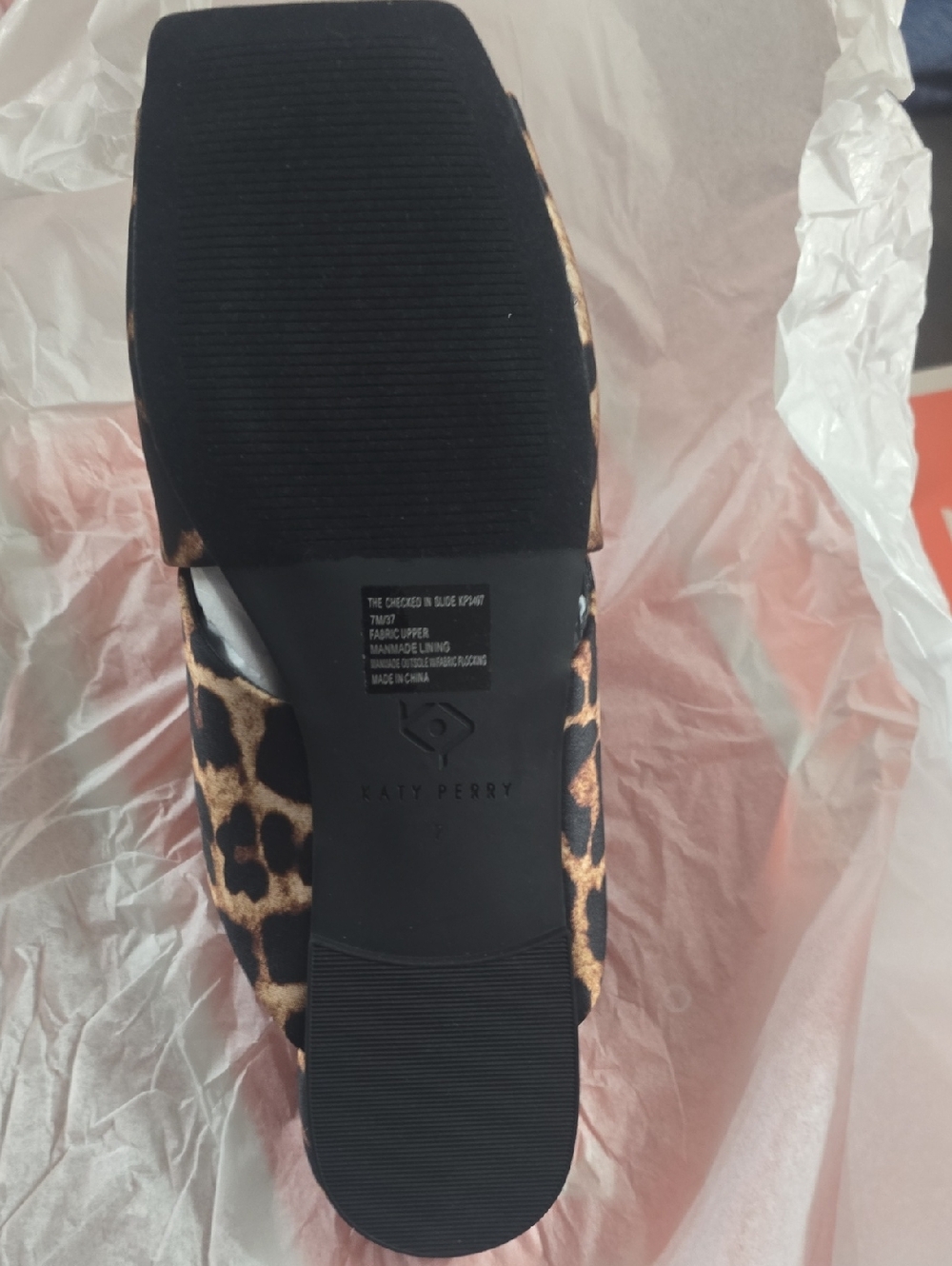 Size 7 KATY PERRY LEOPARD Print Satin Side NIB - Picture 5 of 5